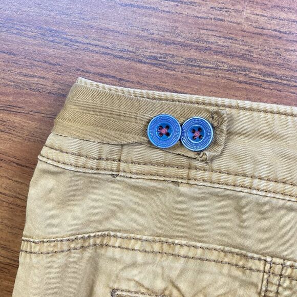 Anthropologie x Hei Hei Mustard Yellow Darby Moto Stretch Boho Pants Size 26 / 4 - Picture 7 of 10